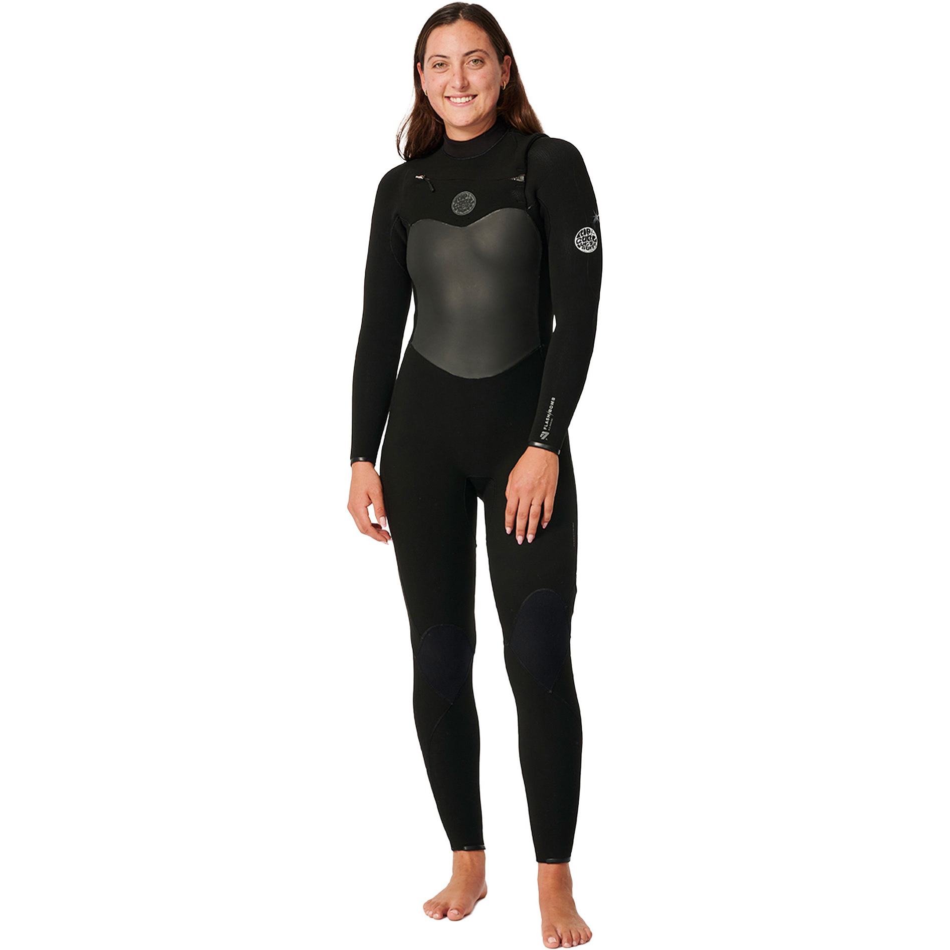 2025 Rip Curl Femmes Flashbomb 4/3mm Chest Zip Combinaison Néoprène 14FWFS - Black
